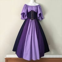 Yubnlvae Haljine za modu Nove žene Vintage Gothic Patchwork čipka košulje od vrata - ljubičasta l