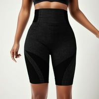 Hlače za žene Tummy Control Quick-suhi elastični šorci za struku Workout Yoga kratke hlače crna m
