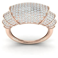 Prirodno 3,25ct okruglo Diamond Prong Fancy Ladies Angažovanje prstena za brisanje svadbene posude 18K
