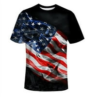 Muška američka Dan nezavisnosti Ispis majica Men Modna američka zastava Ispis majica kratkih rukava