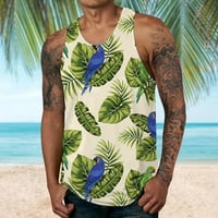 Muška povremena modna ljetna plaža na plaži sa okruglim vratnim rezervoarom na plaži
