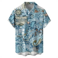 Havajska majica za muškarce kratki rukav casunski gumb dolje majice Summer Beach majica, veličine100-8xl