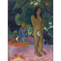 Paul Gauguin Crni moderni uokvireni muzej umjetnički print naslovljen - riječ želja