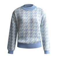 Dukseri za čišćenje žena tanki džemper casual solid boja labav fit pulover džemper sa džemper