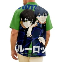 Plava brava Majica Anime kratkih rukava, kratki rukav za muškarce Ležerne prilike kratkog rukava s kratkim