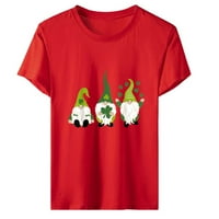 Žene sv. Patrickov grafički majica okrugli vrat uzorak tiskani tenkovi casual kratkih rukava Holiday Crewneck Bluze za bluze Pulover majice Thirts Thirts Majica