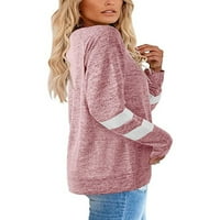 SoftMalw Dugi rukav ležerne tuničke majice za žene za žene Ljeto plaža labav pulover Osnovni tee vrhovi