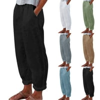Hlače za žene Radne ležerne pune hlače Torggy Elastična traka za struku Široka noga sa džepom Modni