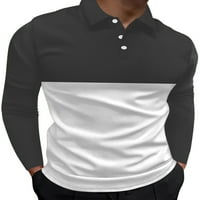 Voguele Muška bluza s dugim rukavima Polo majica s dugim rukavima dolje tenis T majice Slim Fit majica Style-B 2xl