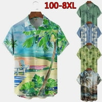 Summerhawaian majice za muškarce i dječake Coconut Print casual s kratkim rukavima Novost na havajskim