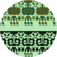 Ahgly Company u zatvorenom okruglom uzorkovima svijetlozelene tepihe zelene površine, 5 'krug