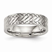 Polirana teksturirana prstena od nehrđajućeg čelika: 11; za odrasle i tinejdžere; Za žene i muškarce