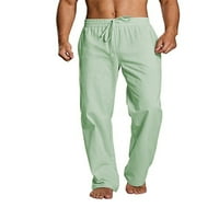 Avamo Muške pantalone Solidne hlače u boji Drže za crtanje Muškarci Lagani salon Yoga Light Green 3xl