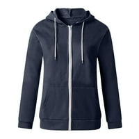 Dianli Basic Lagana zip-up Hoodie tanka jakna za žene sa plus veličinama dugih rukava ovratnik ženske kapute čvrsta jakna na prodaju