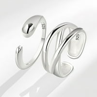 Žene srebrne kolovoze prstenovi podesivi prsten za prsten za tinejdžer, poklon za žene na božićnom rođendanju