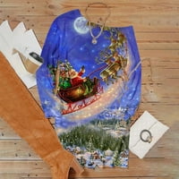 Azrijski ženski božićni vrhovi, ženska modna nagnuta ramena Santa Snowman Snowflake Print mini haljina dugih rukava Kuća za odmor Dress Desembardajnik o prodaji Plus Veličina