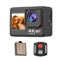 Akcijska kamera za kacigu 4K 60FPS 20MP 2. Dodirnite LCD EIS Dvostrukog ekrana WiFi 170 ° Širok ugao vodootporan daljinski upravljač Webcam Sport Video Recorder