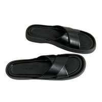 Gomelly Dame Platform sandale Neklizajuća klizač Sandal Cross remen Podizde udobne cipele Ženske žene Ljetne papuče Crne 6.5