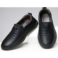 Tenmi Muškarci Stanovi Udobne cipele Poslovni natikači kliznu na ležerne cipele muške lagane prozračne mokasine crne 7,5