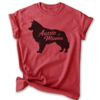 Majica Aussie Mama, Unise ženska majica, australijski ovčar, vlasnik Aussie, smiješna pasa MOM poklon, Heather Crveno, Medium