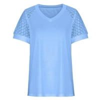 Ernkv ljetni raglan slobodni vrhovi za žene čišćenje čvrstih vrhova kratkih rukava trendy tees V majice