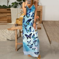 Olyvenn Prodaja Moda Dame Sling Tunic Haljina Ljetna plaža Duge haljine za žene Slim Fit Ležerne prilike