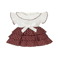 TODDLER Baby Girl Ljetna haljina ruffle rukave patchwork slojevištene dot haljine dječje stranke princeze