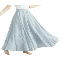Beiwei Dame Casual Swing Maxi suknja Ruffle suknje žene visoka struka plaža midi