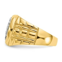 Čvrsta 14k žuto zlato vs dijamantski ručni prsten veličine