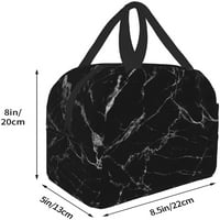 Black Marble White Texure Bang Torba Kompaktna torba za ručak za ponovnu upotrebu BO Kontejner za žene