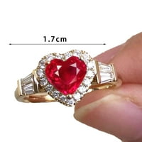 Hesoicy vjenčani prsten prekrasni elektroplativ retro poklon Zlatni ljubavni srčani rivestoni prsten