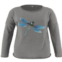 Ženska majica Ležerne prilike pulover Zmajnfly Ispis dukserica vrhova siva s
