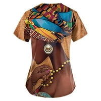 HHEI_K Ženske majice Personalizirani slatki ispis Kratki rukav V-izrez Top radne džišne džapske vrhove