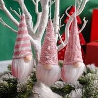 Visland Gnome Christmas Christright Plush ukrasi, Xmas Viseći ukrasi Gnome Hat Plish skandinavska santa brada ukrasi za božićno stablo Kamin Početna Dekor