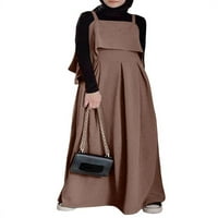Ženska haljina za muslimanske haljine za suspenzije Pinafores BIB kombinezon maxi sandress