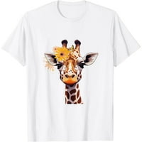 Žirafa sa cvijećem na glavi ženske majice Halloween Print majice Kratki rukav Harajuku Graphic Top Majice