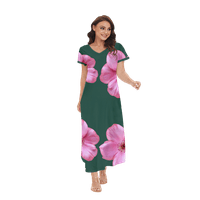 Cvijeće ženske maxi haljine ljetne kratke rukave o vratu majice mliječne vlakne Thirt haljine