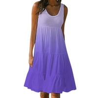 Ljetne haljine za žene labave plus veličine A-line haljina Trendi gradijentna sandress vintage ruched