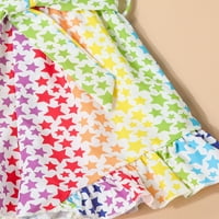 Musuos 4. srpnja Djevojčica za djecu za bebe Romper haljina Rainbow Stars Ispiši Dan za samostalnost