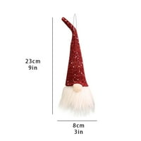 Veki Doll Creative - Viseći božićni šešir Božićni stil Knjigovod ukrasi lutke Mini TREE lutke Svjetlosni