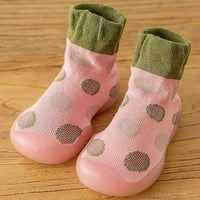 TODDLER cipele za bebe retro dot srednje duljine hodaju cipele s toplim jedinim jedinicama i cipela
