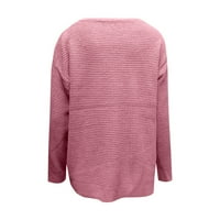 Pad džemperi za žene zimski džemper dugih rukava ovratnik na vrhu ružičaste m