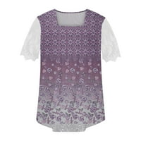 Atinetok ženske vrhove elegantna čipkasti patchwork labavi tinejdžerske majice sa džemper za ljuljanje