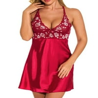 Avamo ženski donje rublje cvjetno chemise duboka noćna odjeća za noćne odjeće za spavanje Mini kupaće za spavanje bez leđih babydoll wine crvena 2xl