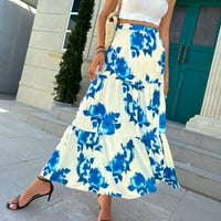 Žene oblače čišćenje ispod $ ženskog stila ličnosti slatko digitalni tisak velikih cvjetnih suknja trendovi duga suknja plavi s