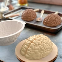 VNUB Clearence Halloween mozak želatinski kalupi, silikonski kalup u obliku mozga za kolač za pečenje mozga ledena čokoladna sapunica ladica silikonska zabava Halloween Brain Gelatin kalupi