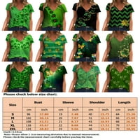 Capreze Women majica kratki rukav Ljetni vrhovi V izrez Majica Modni tunički bluza list Ispis Pulover