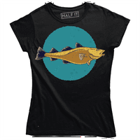 Zlatna riba riba na sredini ženske majice