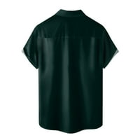 Ljeto Novo muško tiskovina Slim Fit košulja Velika modna casual majica kratkih rukava muškarci Black