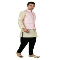 Sonakshi modni muški brokatski prsluk bandhgala svečana jacquard nehru jakna, boja: vapno, veličina:
